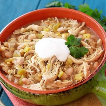 Slow Cooker Ranch White Chicken Chili in a bowl