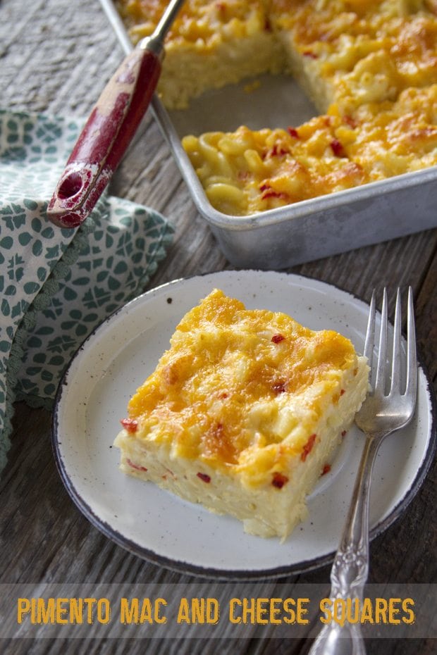 Pimento Mac and Cheese Squares