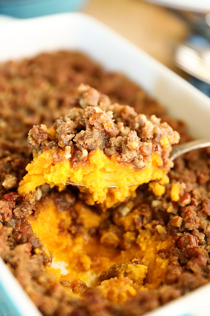 Scoop of Sweet Potato Casserole.