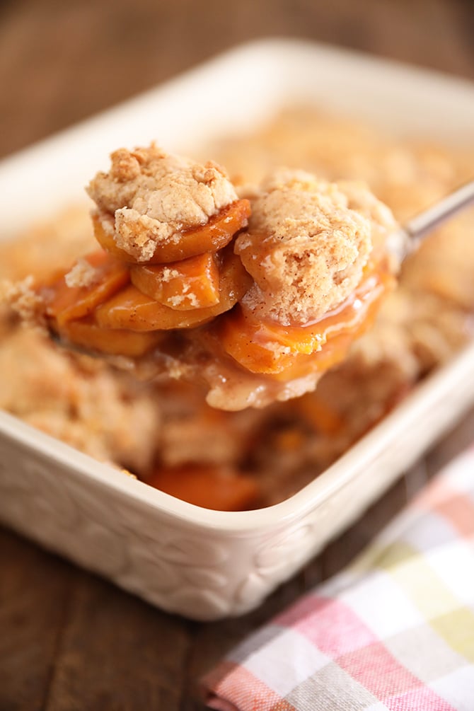 Scoop of Sweet Potato Cobbler