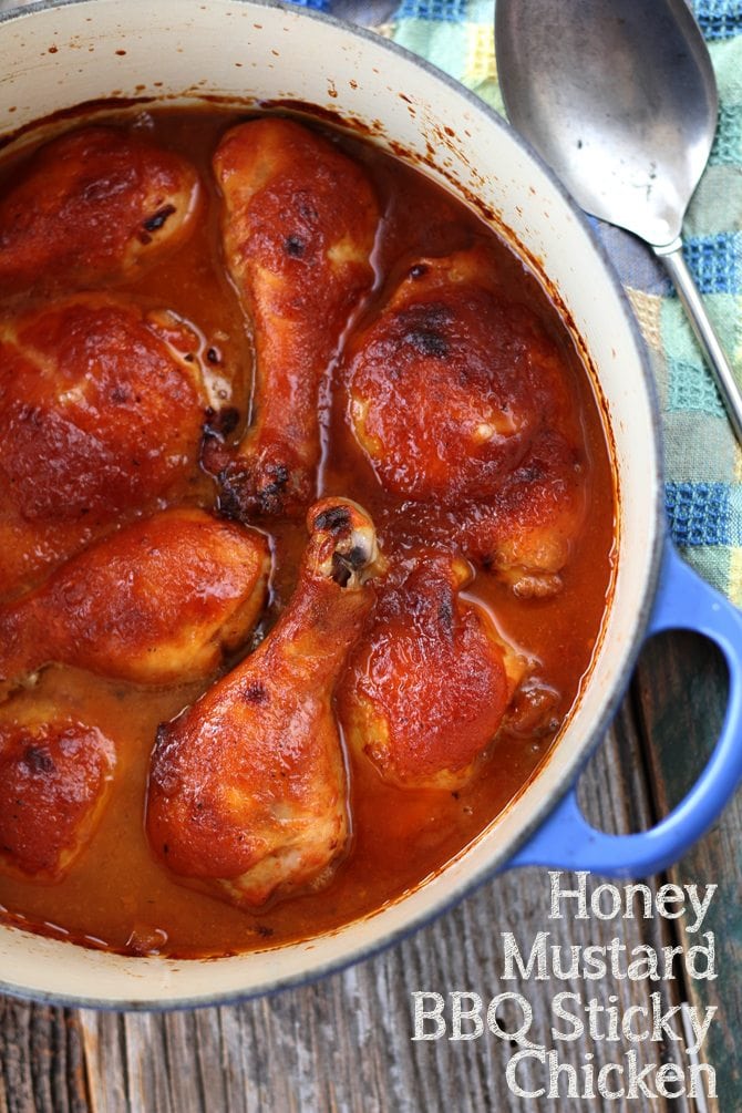 Honey Mustard BBQ Sticky Chicken