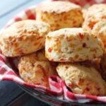 Basket full of Pimento Cheese Biscuits