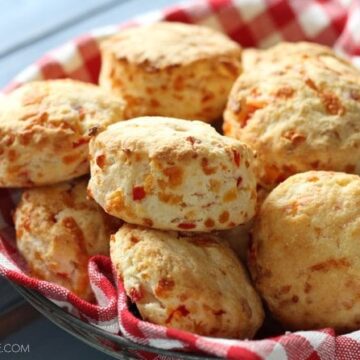Basket Full of Pimento Cheese Biscuits