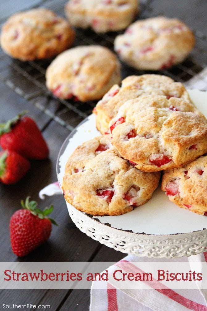Strawberries and Cream Biscuits 