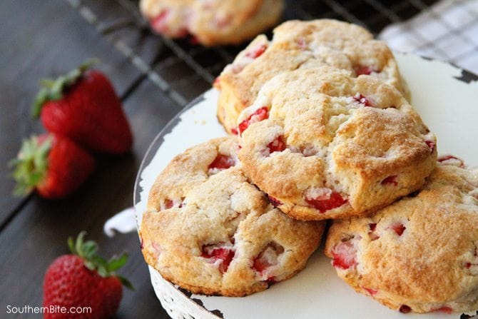Strawberries and Cream Biscuits