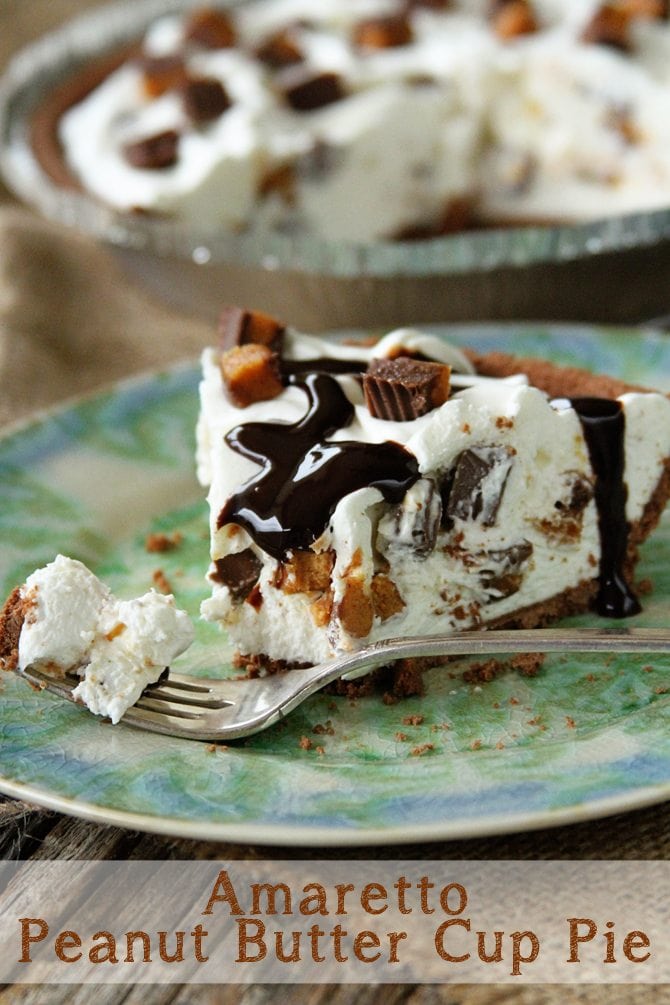 Slice of Amaretto Peanut Butter Cup Pie