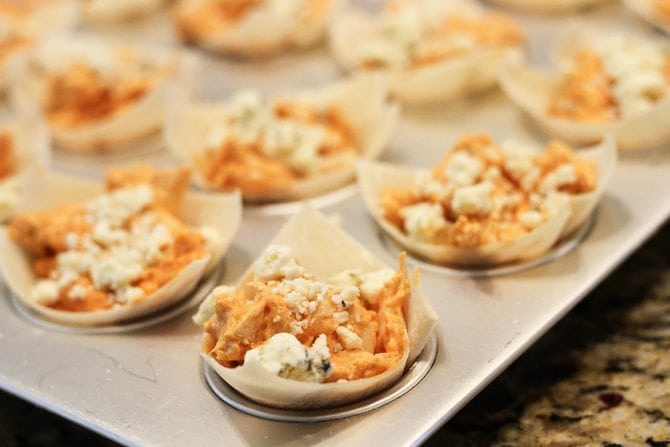 These Buffalo Chicken Cups are an easy way to dress up the classic dip! 