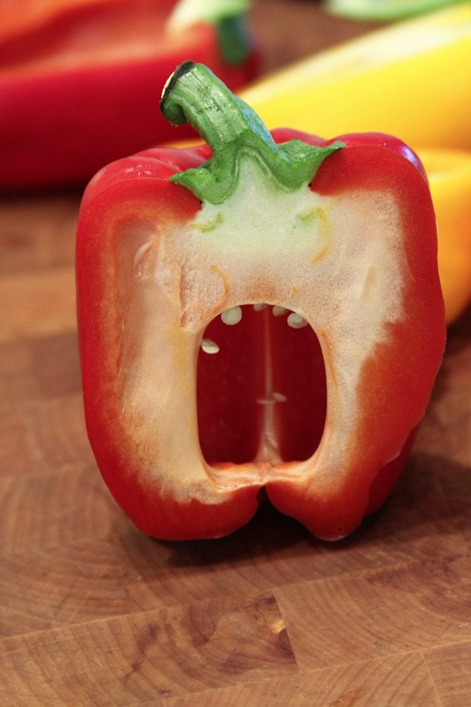 Two easy weeknight meals collide with this Sloppy Joe Stuffed Pepper recipe!  All the great flavor of the classic sandwich in a stuffed pepper!  