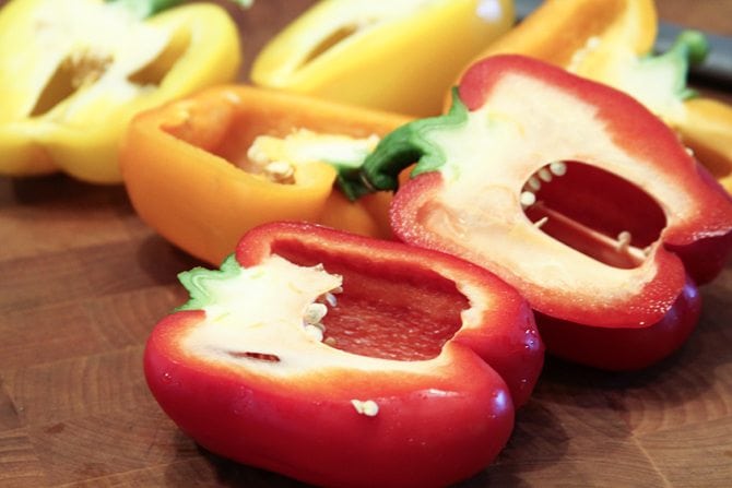 Two easy weeknight meals collide with this Sloppy Joe Stuffed Pepper recipe!  All the great flavor of the classic sandwich in a stuffed pepper!  
