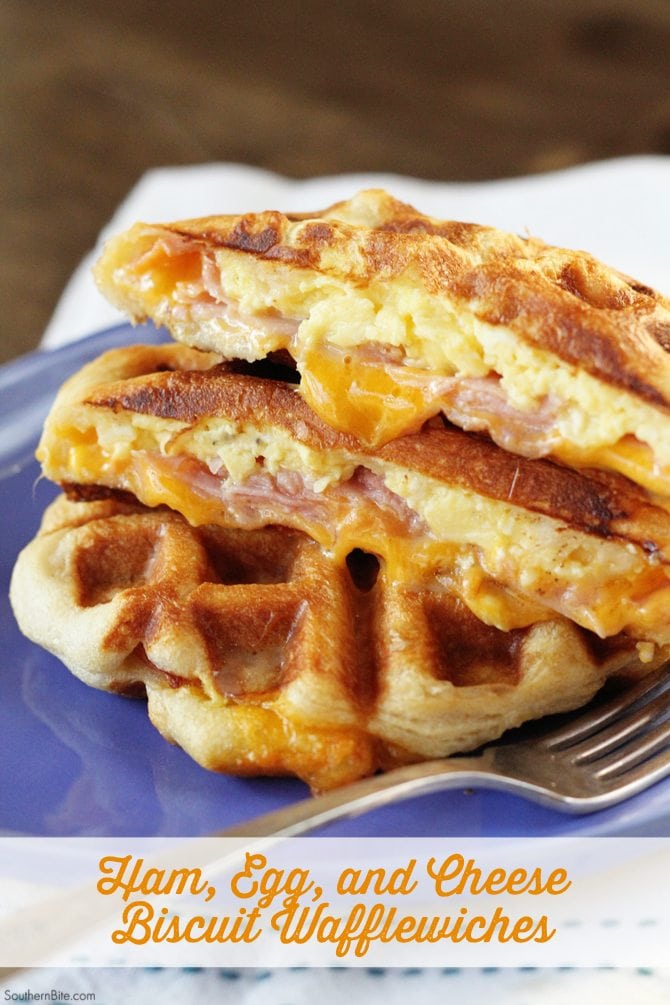 Ham, Egg, and Cheese Biscuit Wafflewiches - Pinterest