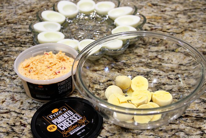 This Pimiento Cheese Deviled Eggs recipe is a fun way to put a spin on the classic dish - and they're so good!