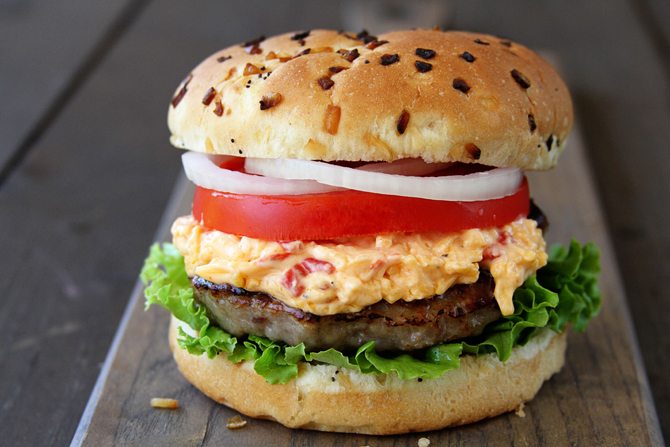 elebrate National Burger Day with these Pimento Cheese Brat Burgers!