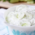 Creamy Cucumber Salad in a bowl