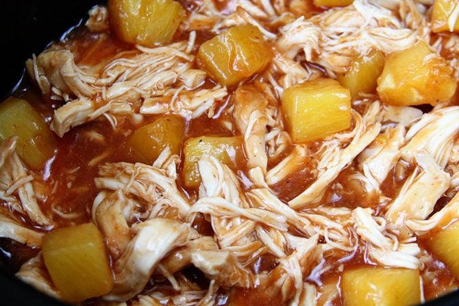 These Slow Cooker Pineapple Chicken Sliders are even more delicious than they are easy! Only 5 ingredients!