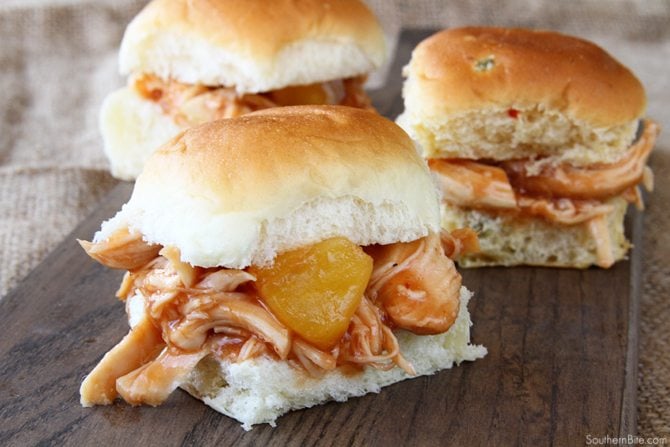 These Slow Cooker Pineapple Chicken Sliders are even more delicious than they are easy! Only 5 ingredients!