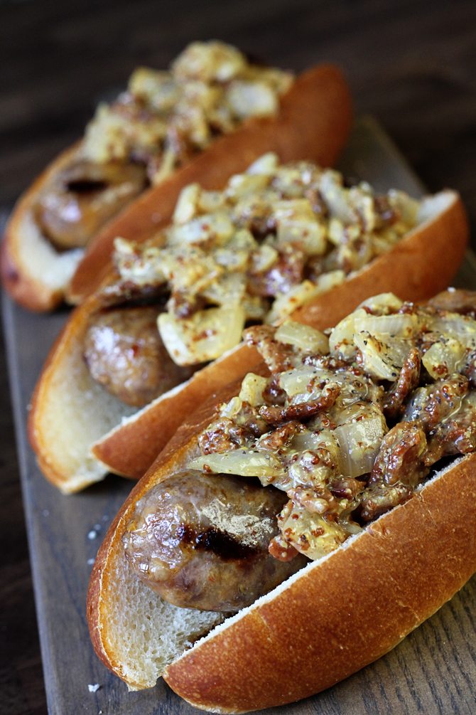 This Warm Bacon Onion Relish will elevate your brats and dogs and will make you king of the grill this summer!