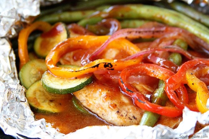 These BBQ Chicken Packets are perfect for a busy weeknight and can be made with any of your favorite veggies! 