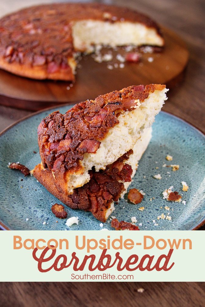 Flip your taditional recipe on its head and make this bacon flavored explosion called Bacon Upside-Down Cornbread!