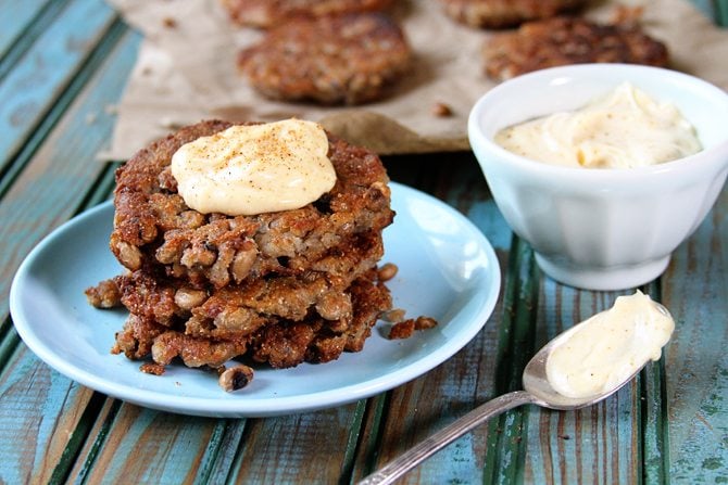 These Black-Eyed Pea Cakes with Creole Mayo are an amazing side to nearly anything. They're just packed with flavor!