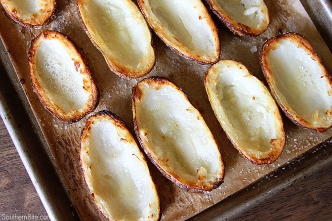 These Pulled Pork Stuffed Potato Skins are the perfect hearty snack or appetizer and are great for your football watching parties!