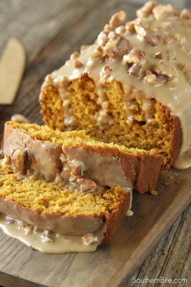 The Praline Sauce on this Praline Pumpkin Bread is what puts it over the top!