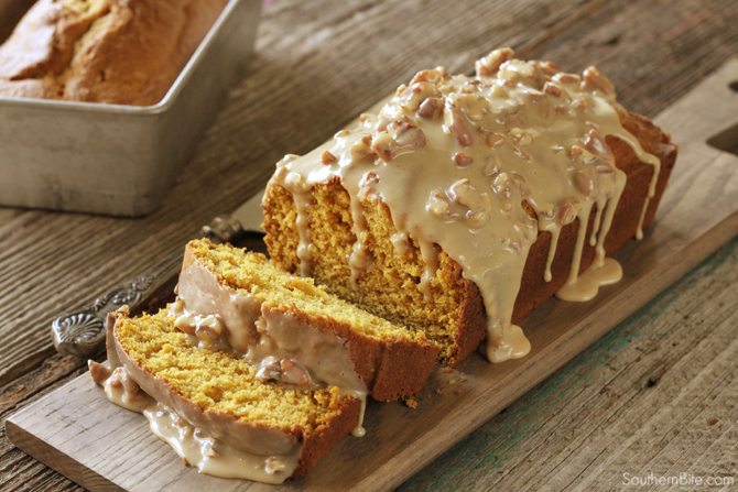The Praline Sauce on this Pumpkin bread puts it over the top!