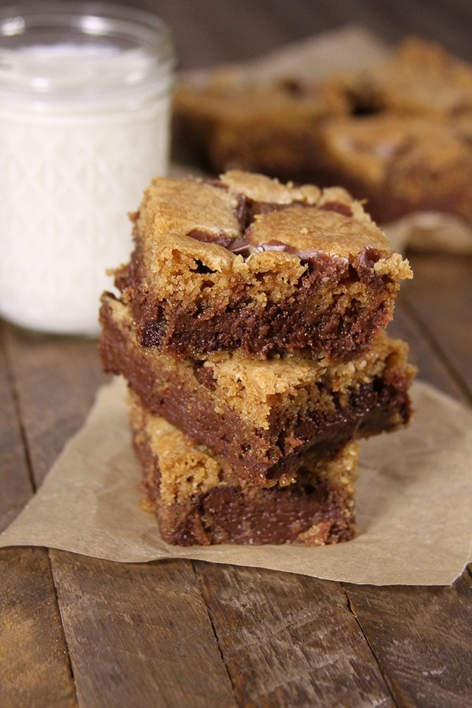 These Chocolate Chip Dream Bars are a new favorite in our house! They're so easy and are like chocolate chip cookies on steroids!