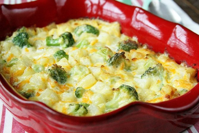This Scalloped Potatoes with Broccoli recipe is simplified by using Simply Potatoes!
