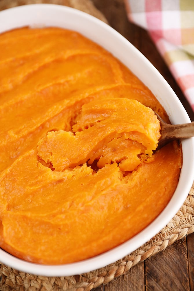 Scoop of Big Mama's Sweet Potato Pudding