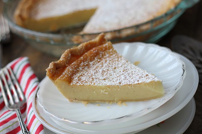 This Eggnog Chess Pie is a holiday version of the classic recipe. Your family will love it!
