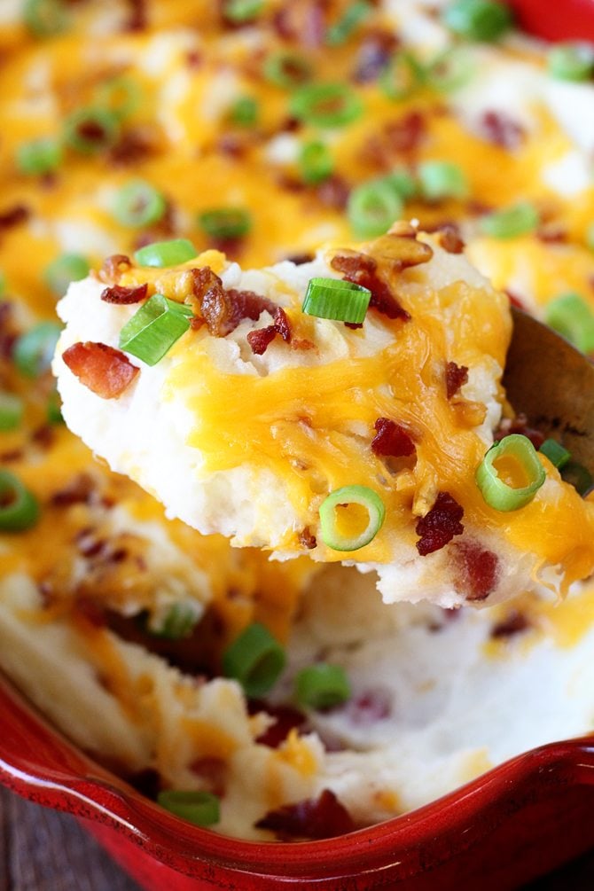 This Shortcut Loaded Mashed Potato Casserole will be an instant hit with your family!