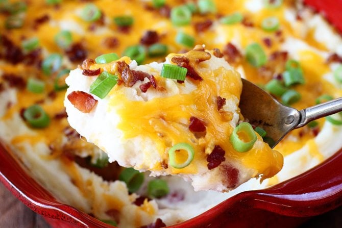 This Shortcut Loaded Mashed Potato Casserole will be an instant hit with your family!