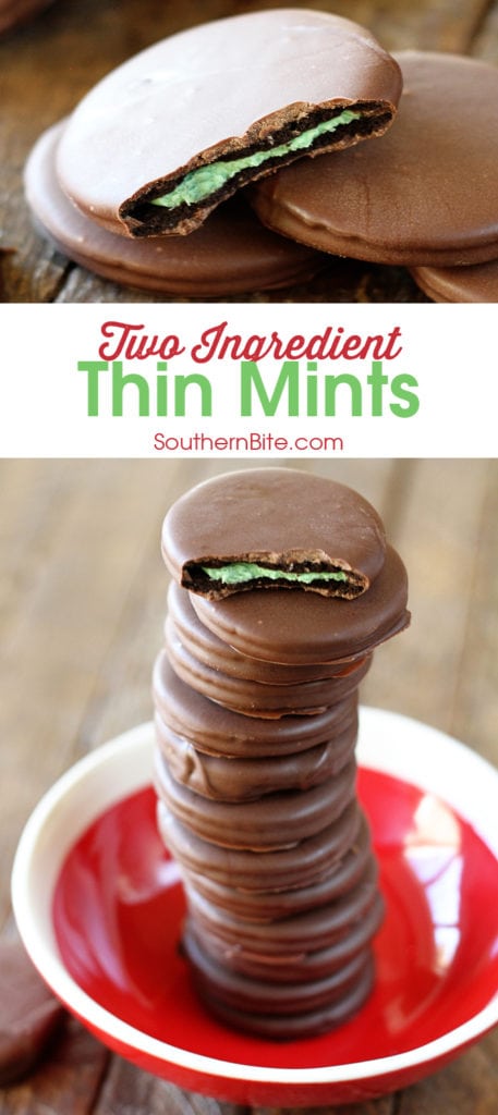 Two ingredients are all you need to make your very own Thin Mint copycats! 