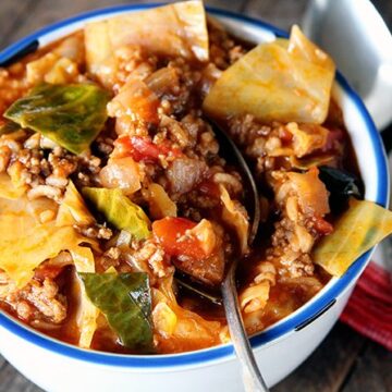 You won't get an easier recipe to create all the delicious flavors of Stuffed Cabbage in a fraction of the time! This Stuffed Cabbage Soup is a real winner!