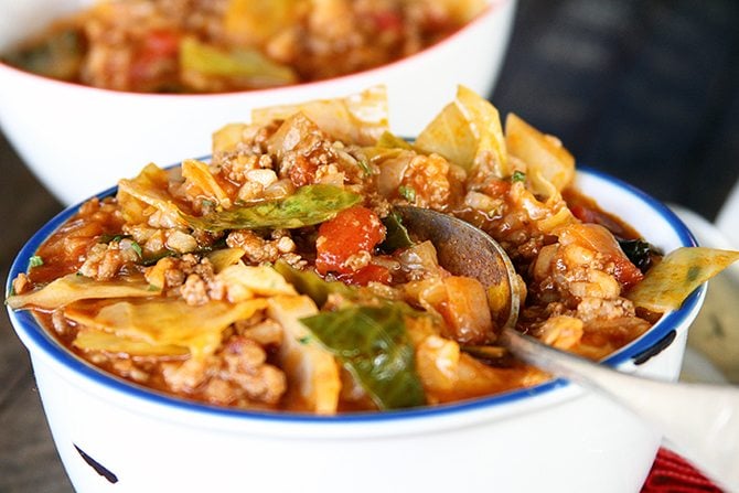 You won't get an easier recipe to create all the delicious flavors of Stuffed Cabbage in a fraction of the time! This Stuffed Cabbage Soup is a real winner!