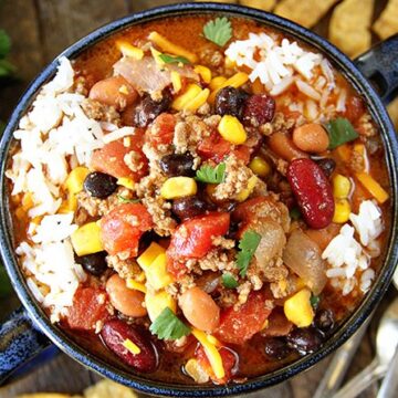 Easy Taco Soup in a Bowl.