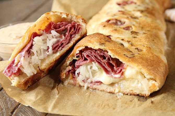 Give the classic sandwich a fun makeover your family will love with this Reuben Stromboli recipe! 