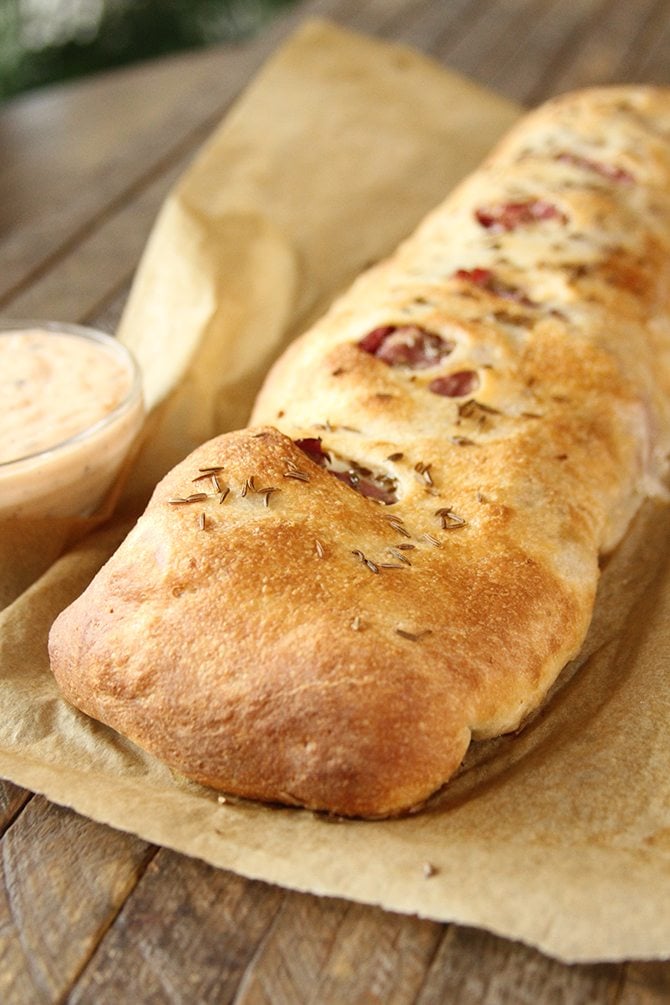Give the classic sandwich a fun makeover your family will love with this Reuben Stromboli recipe! 