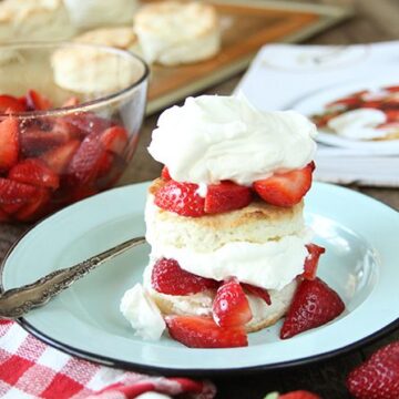 These Strawberry Shortcakes with Sweet Cream Cheese Biscuits are the stuff dreams are made of. Seriously.