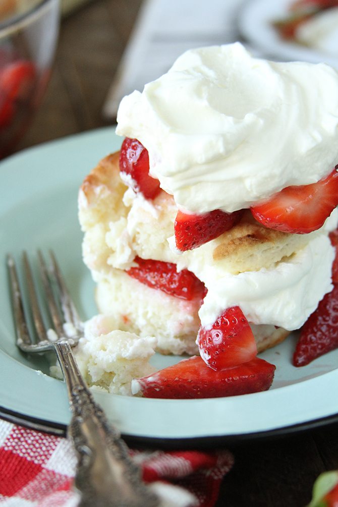 These Strawberry Shortcakes with Sweet Cream Cheese Biscuits are the stuff dreams are made of. Seriously. 