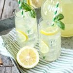 basil lemonade in glasses.