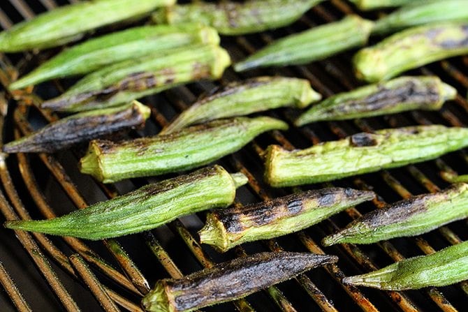 Grilling okra is my new favorite way to cook it! Tons of flavor and no slime! 