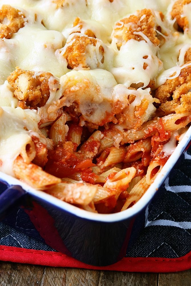 This Chicken Parmesan Bake turns the classic recipe into an amazingly easy casserole your family will love!