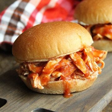 This Slow Cooker Sloppy Joe Chicken recipe only calls for 2 ingredients and gets supper on the table with absolutely no fuss!