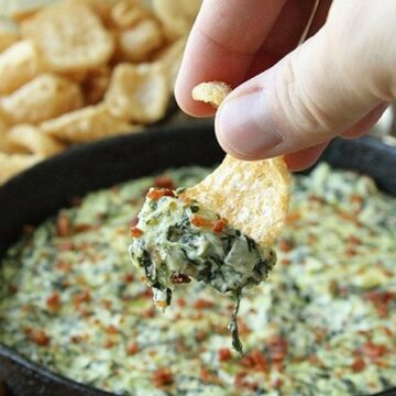 This creamy Turnip Green Dip has tons of smoky bacon flavor and is the perfect appetizer for your next gathering!