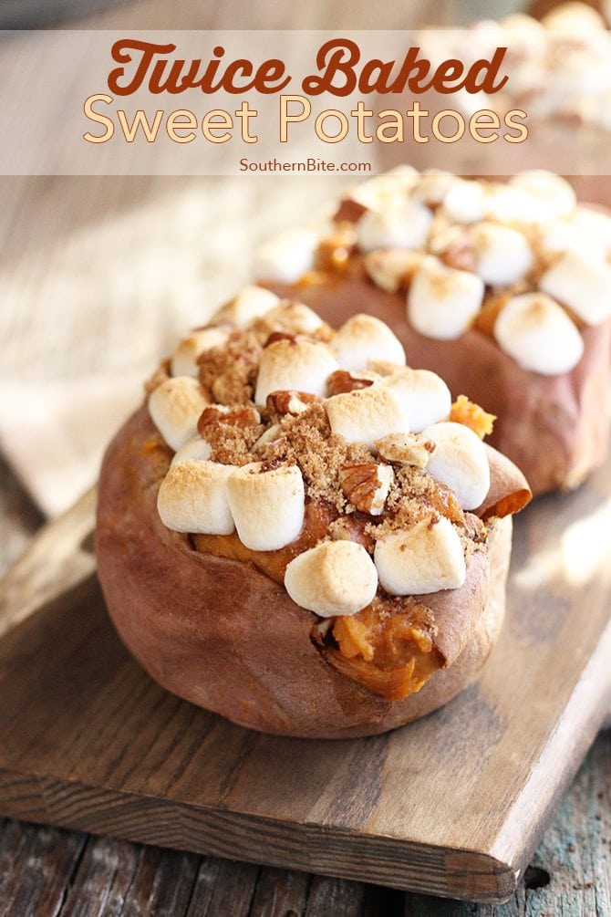 Baked Sweet Potatoes on cutting board