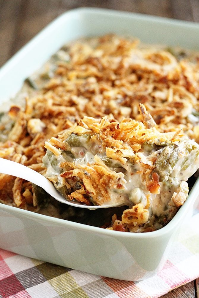 Scoop of Ultimate Green Bean Casserole 