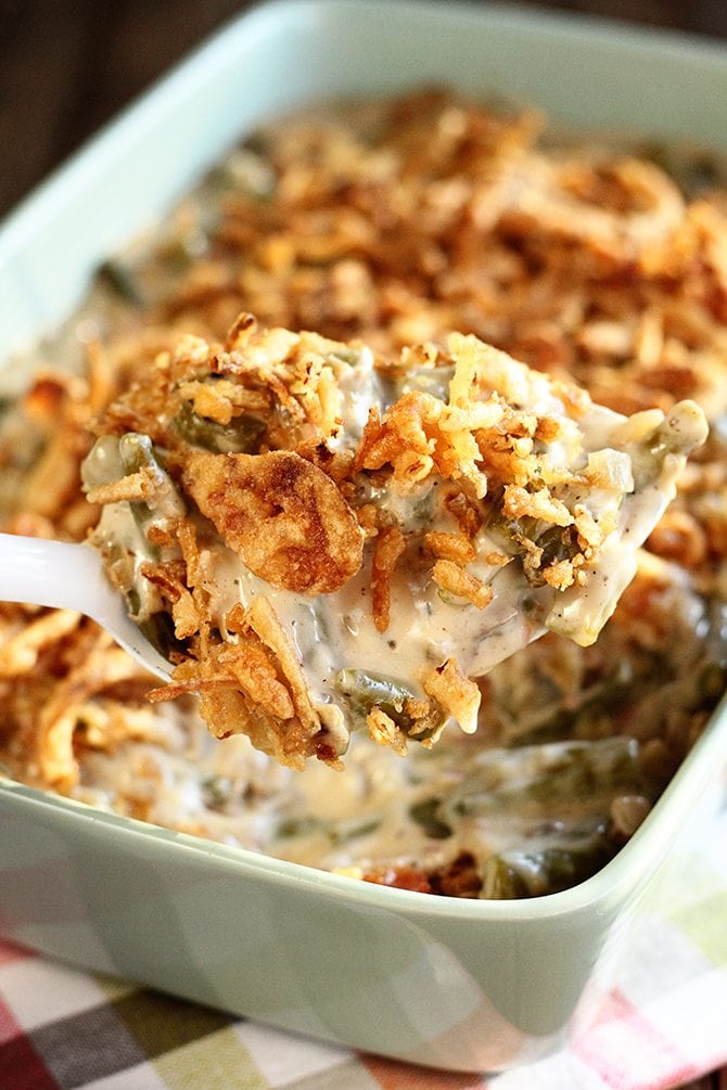 Scoop of Ultimate Green Bean Casserole 