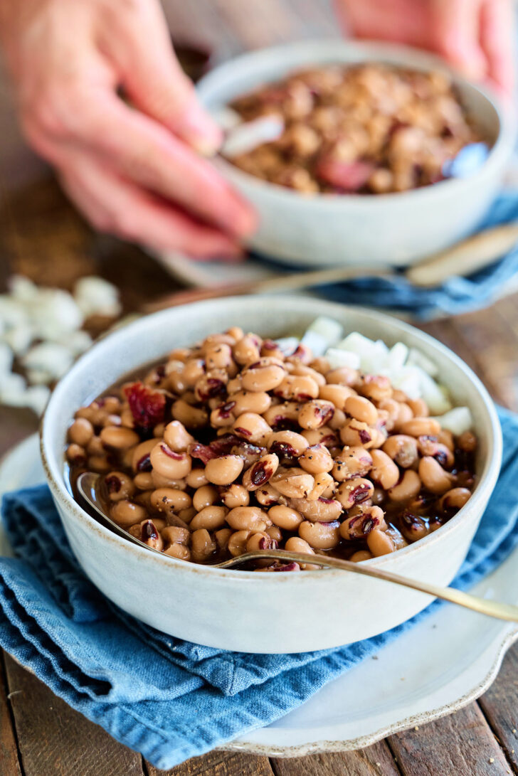 Slow Cooker Black-Eyed Peas in bowls.