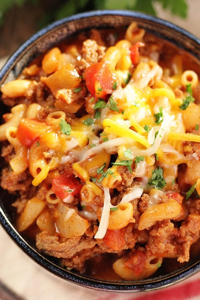 Above photo of Chili Mac in bowl